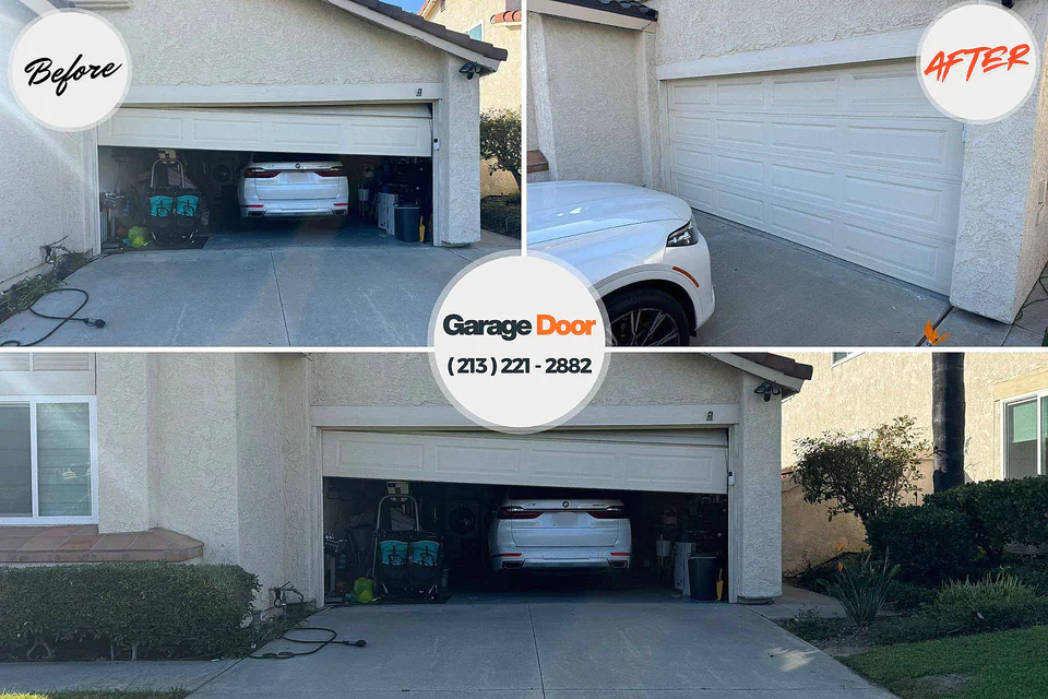 Before and after: garage door repair Grosse Pointe Farms, MI